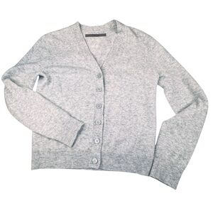 SOLD !!!!!!! Women Medium Gray Cashmere Long Sleeve Casual Fitted Button